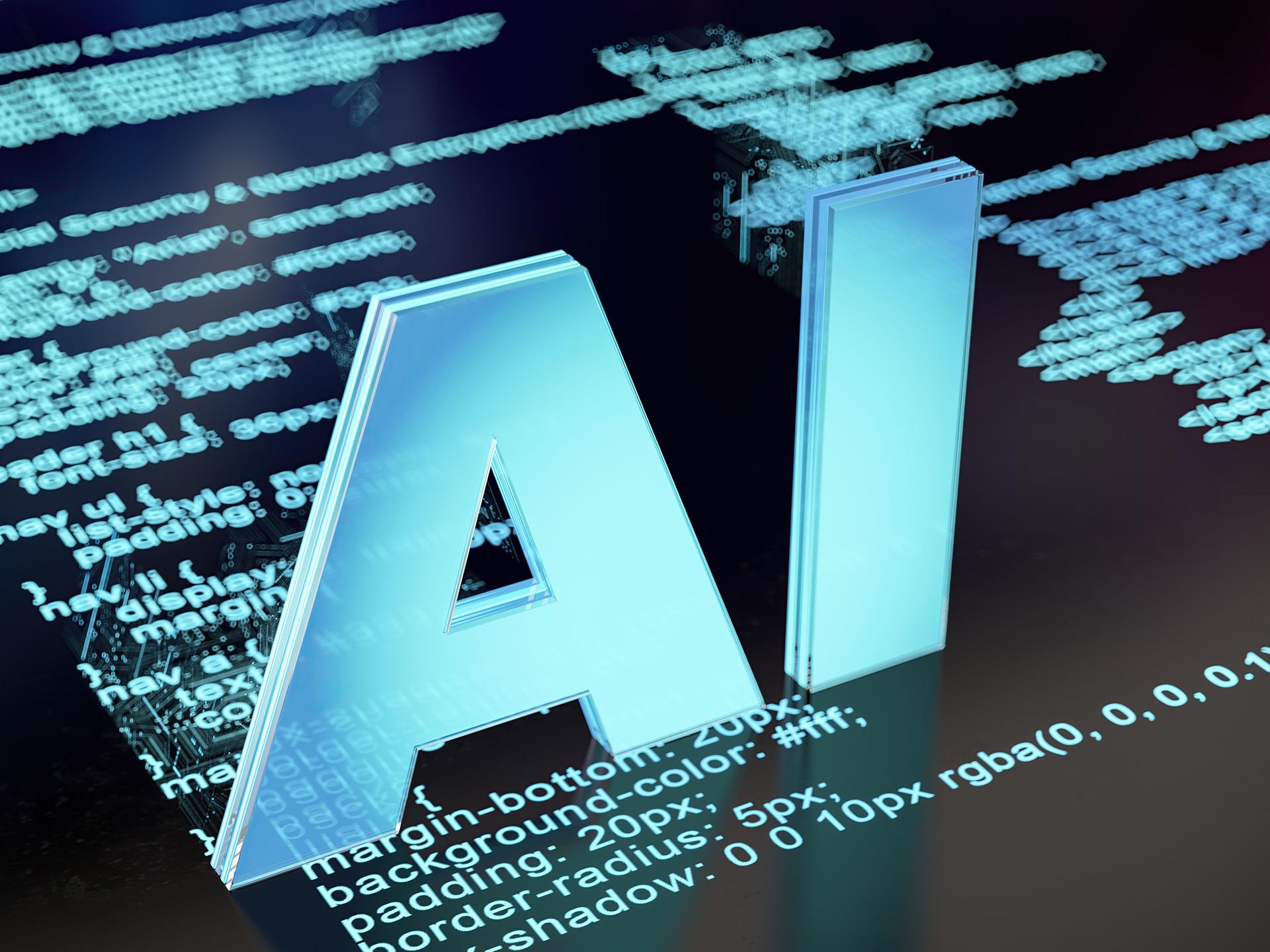 AI Artificial Intelligence Sign on Computer Code